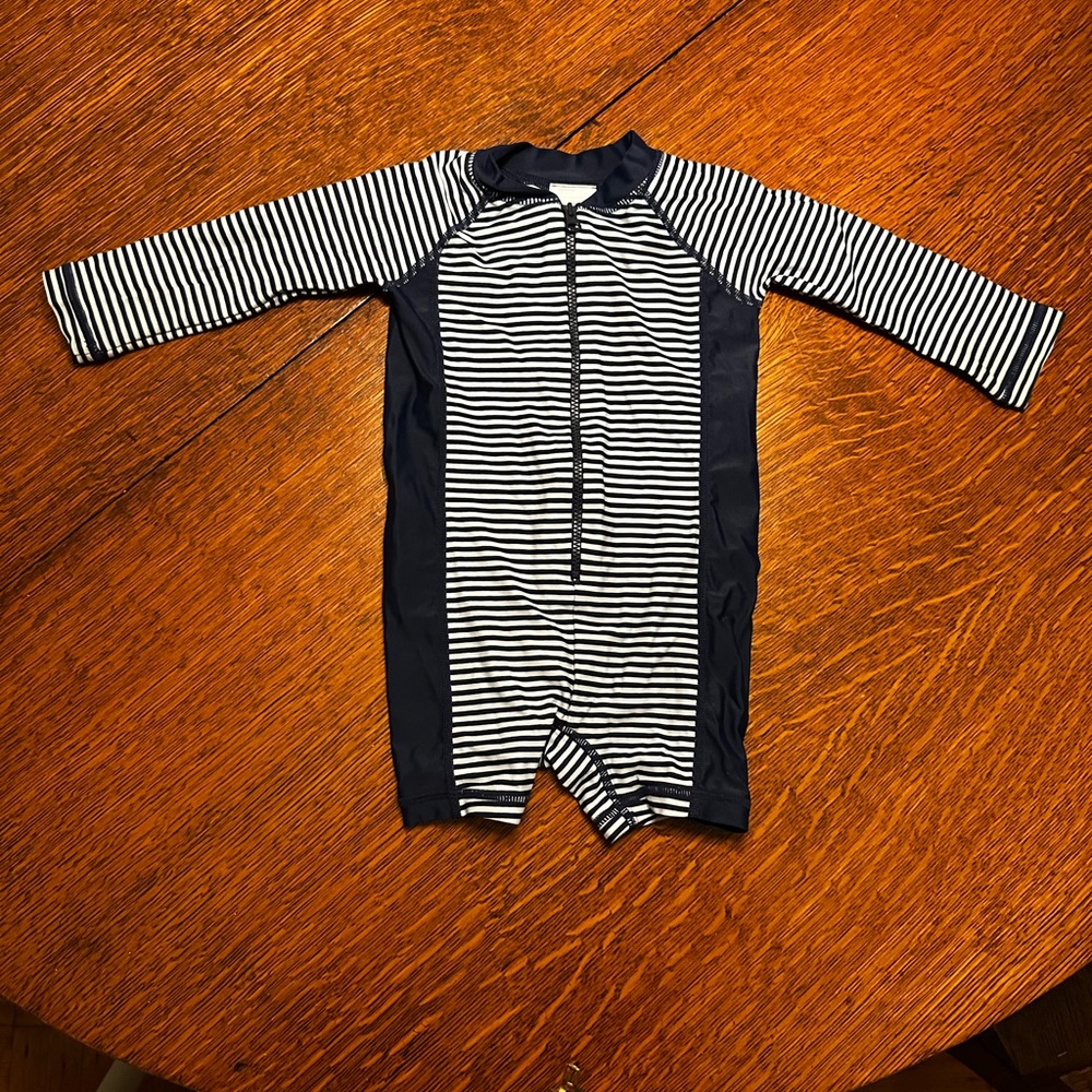 Hanna Anderson Navy Striped Swimsuit